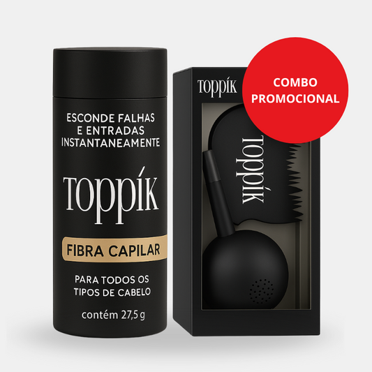 Kit Completo Toppik Fibra Capilar com Aplicador e Otimizador